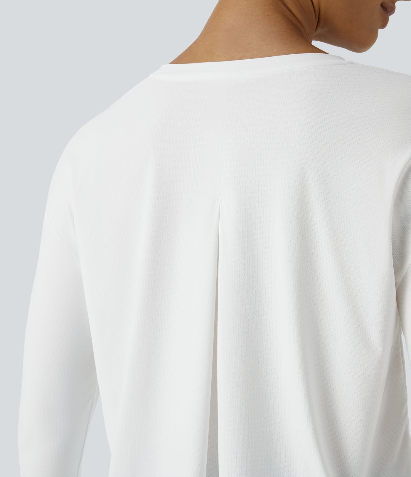 Round Neck Thumb Hole Curved Hem Yoga Sports Top