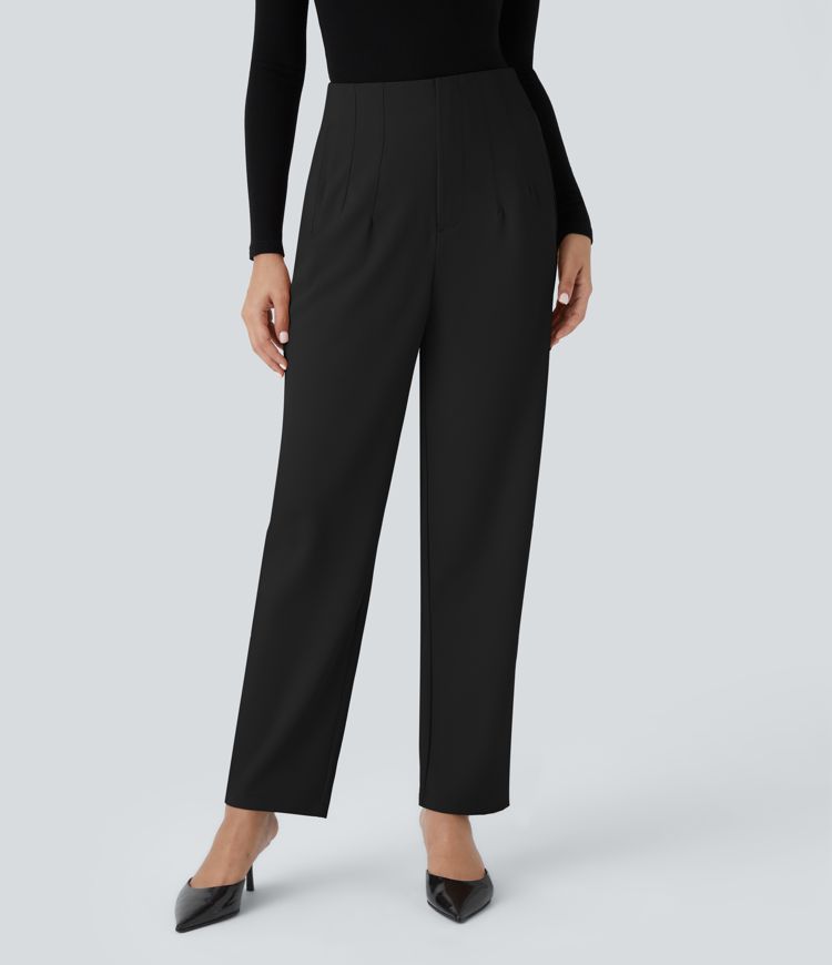 High Waisted Side Pocket Tapered Work Pants