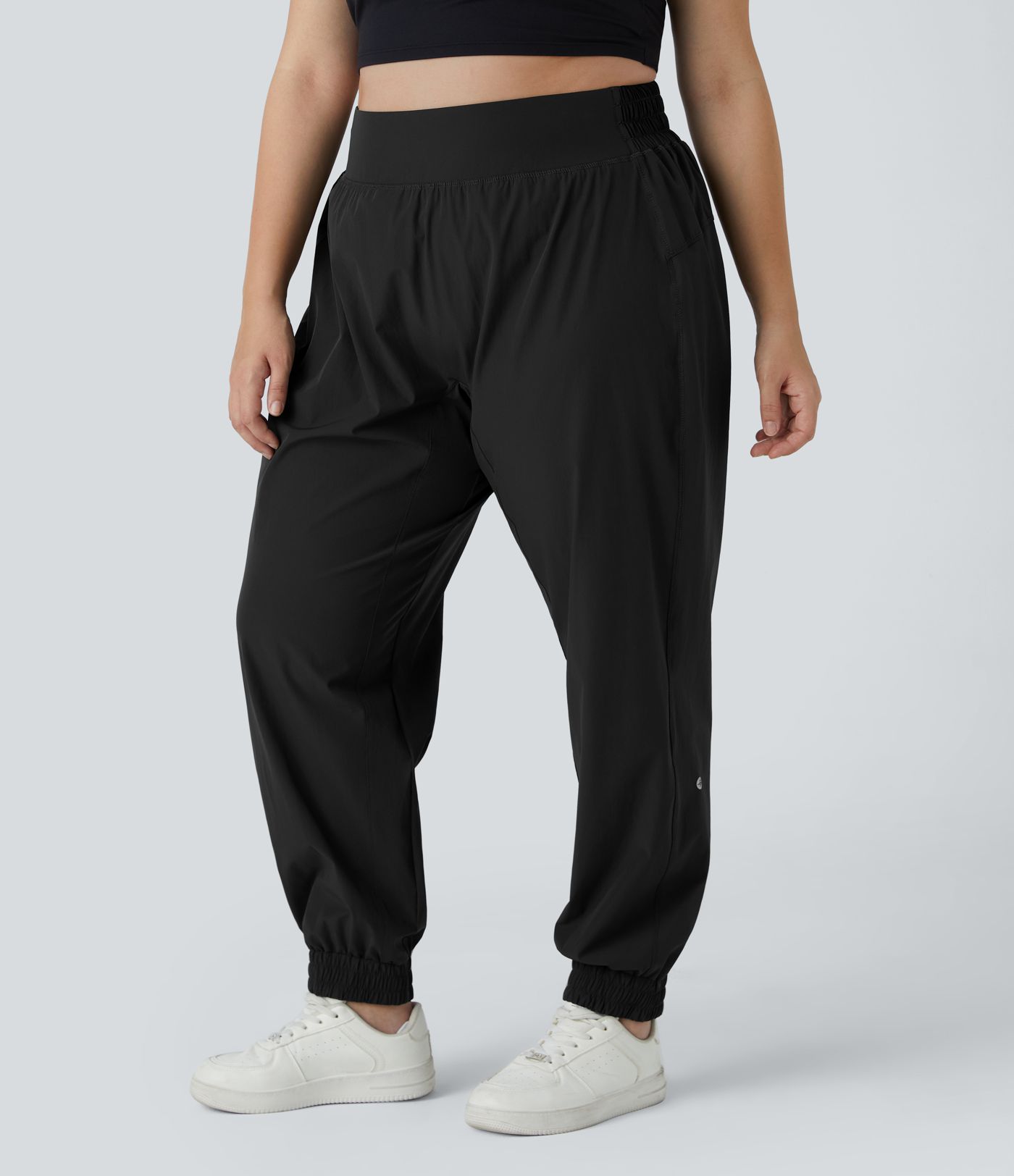 High Waisted Elastic Waistband Plus Size Hiking Joggers