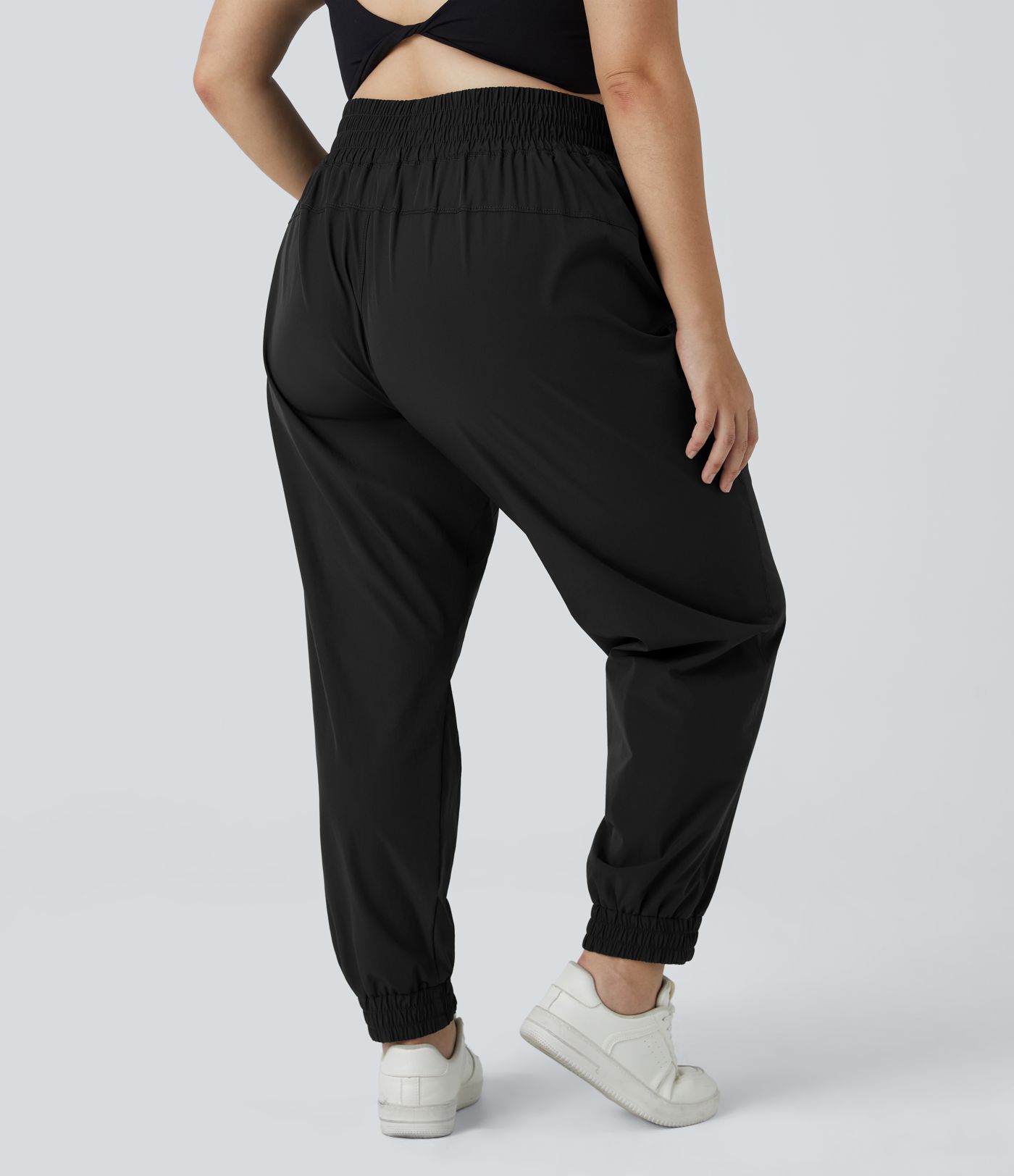 High Waisted Elastic Waistband Plus Size Hiking Joggers