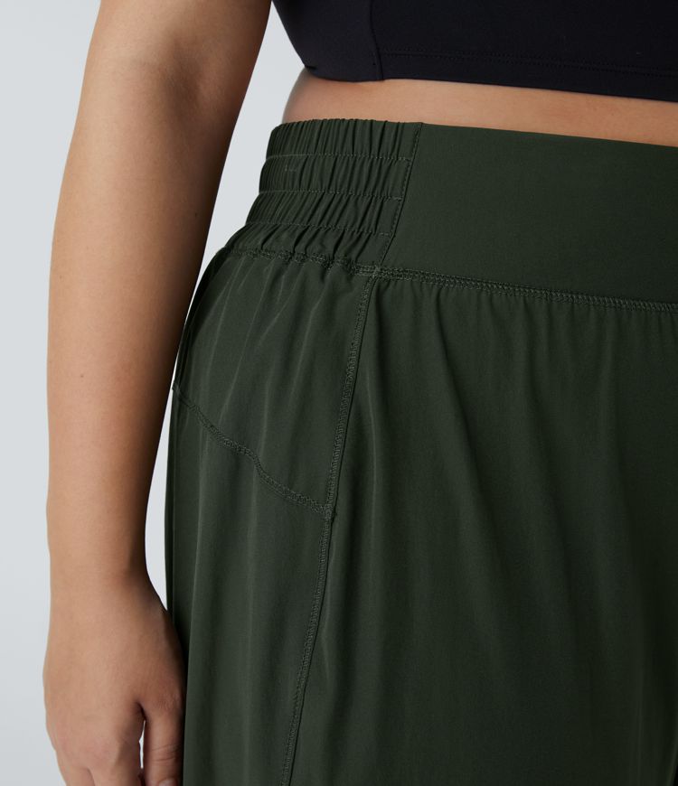 High Waisted Elastic Waistband Plus Size Hiking Joggers