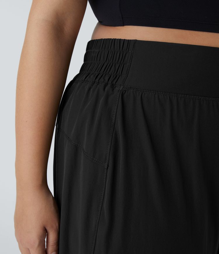 High Waisted Elastic Waistband Plus Size Hiking Joggers