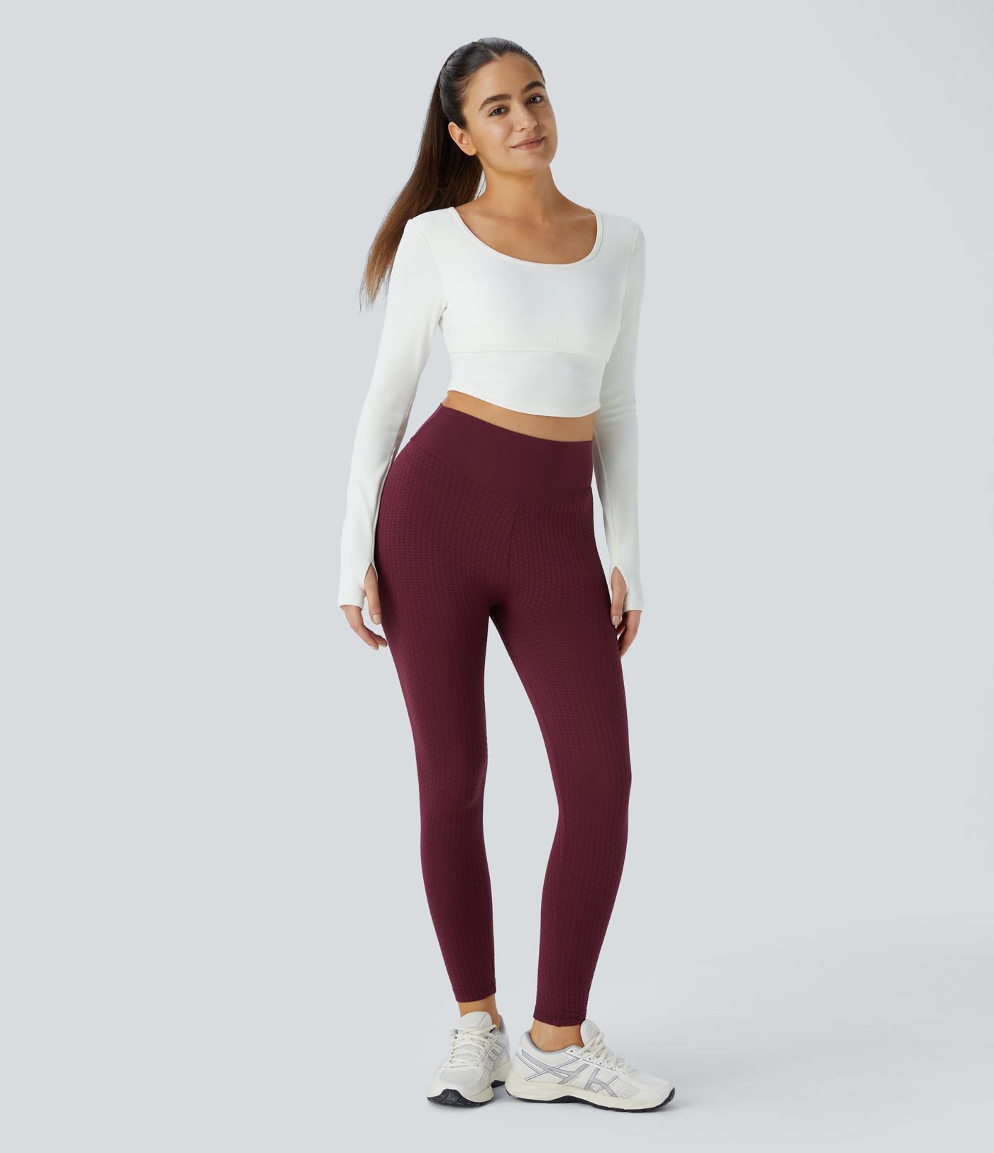 Seamless Flow High Waist Jacquard Hip-Up Leggings