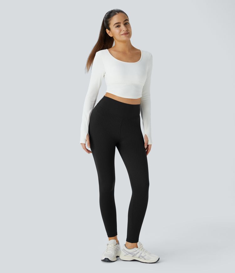 OneForm Seamless Flow High Waisted Jacquard Butt Lifting Leggings