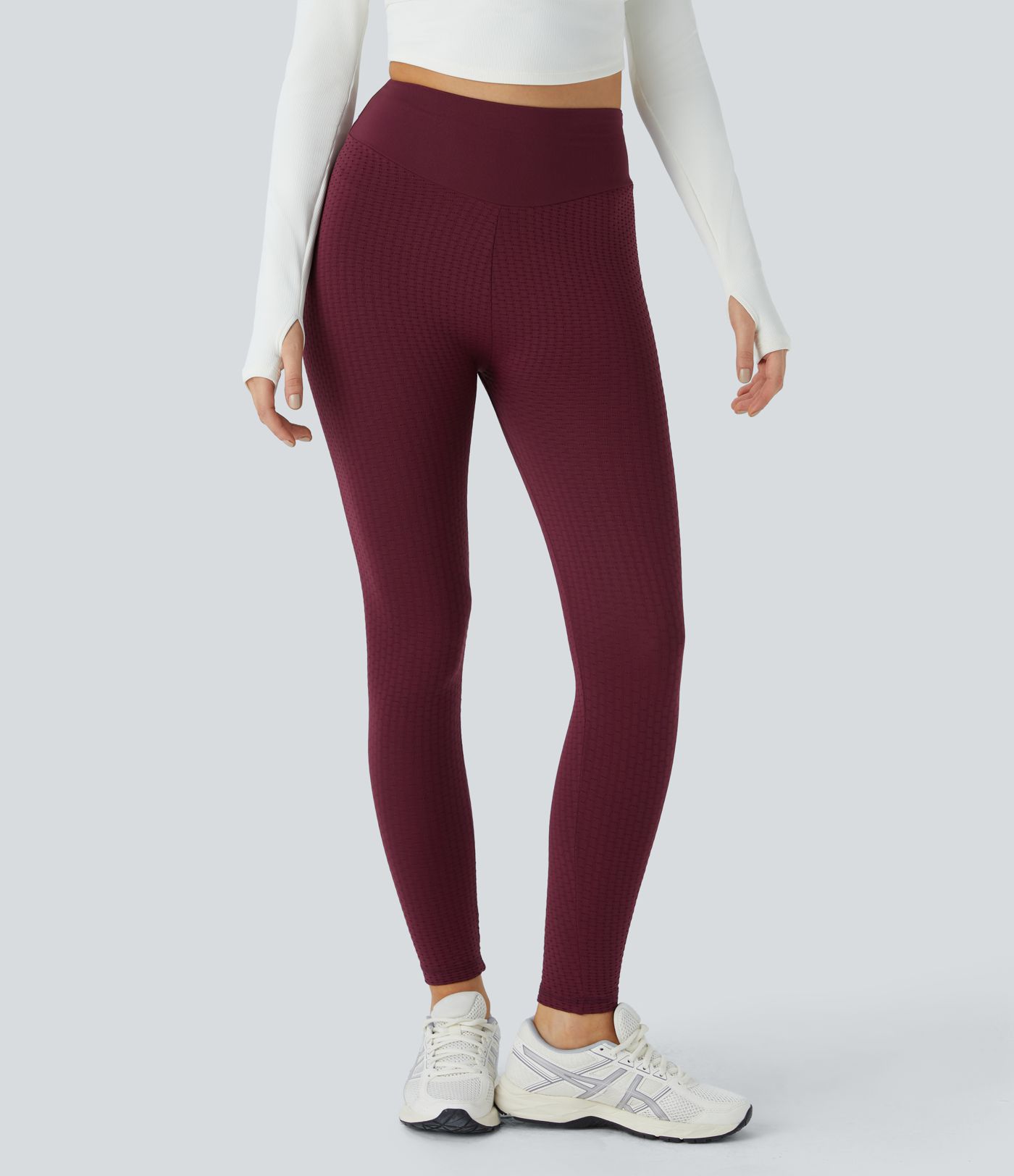 Seamless Flow High Waist Jacquard Hip-Up Leggings