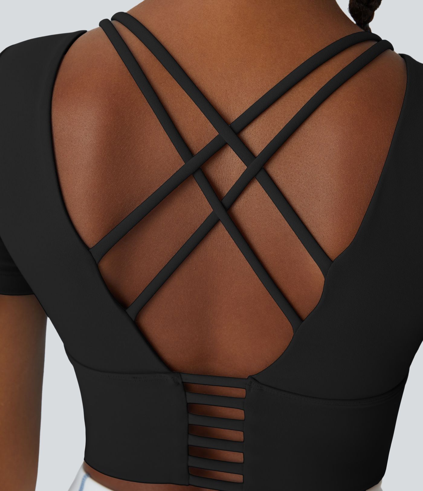 Top Court de Sport à Col Rond et Manches Courtes