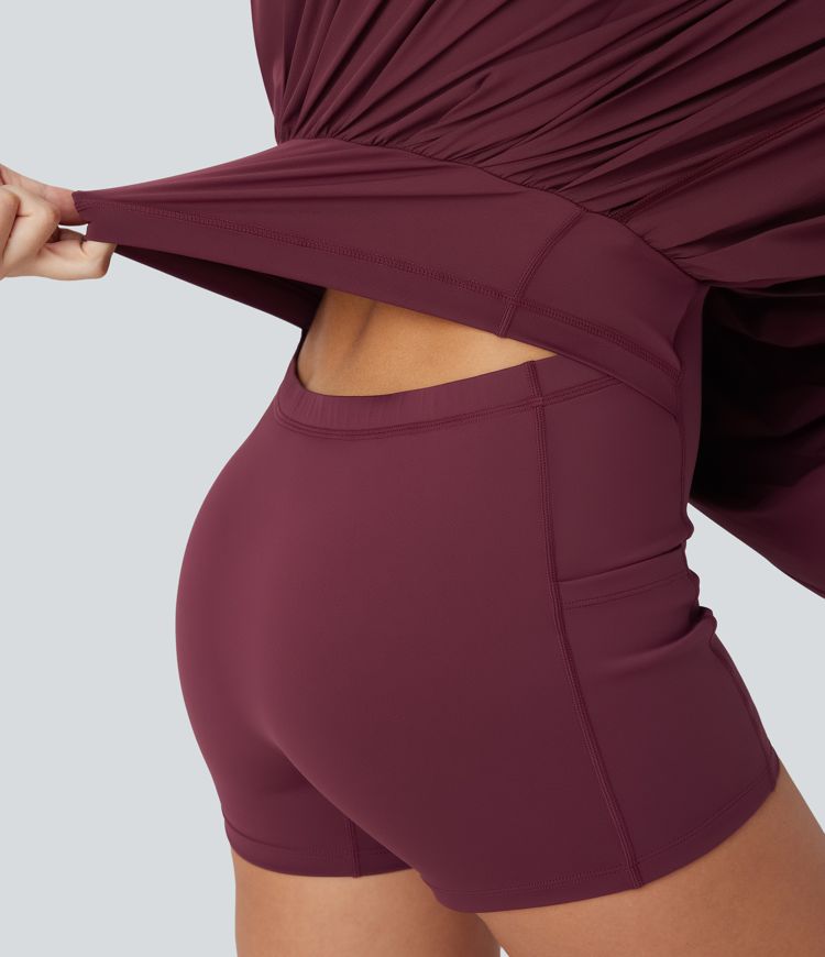 Mini robe Breezeful™ type nuisette plissée 2-en-1 ultra-courte à boucle ajustable, séchage rapide et poche - Easy Peasy