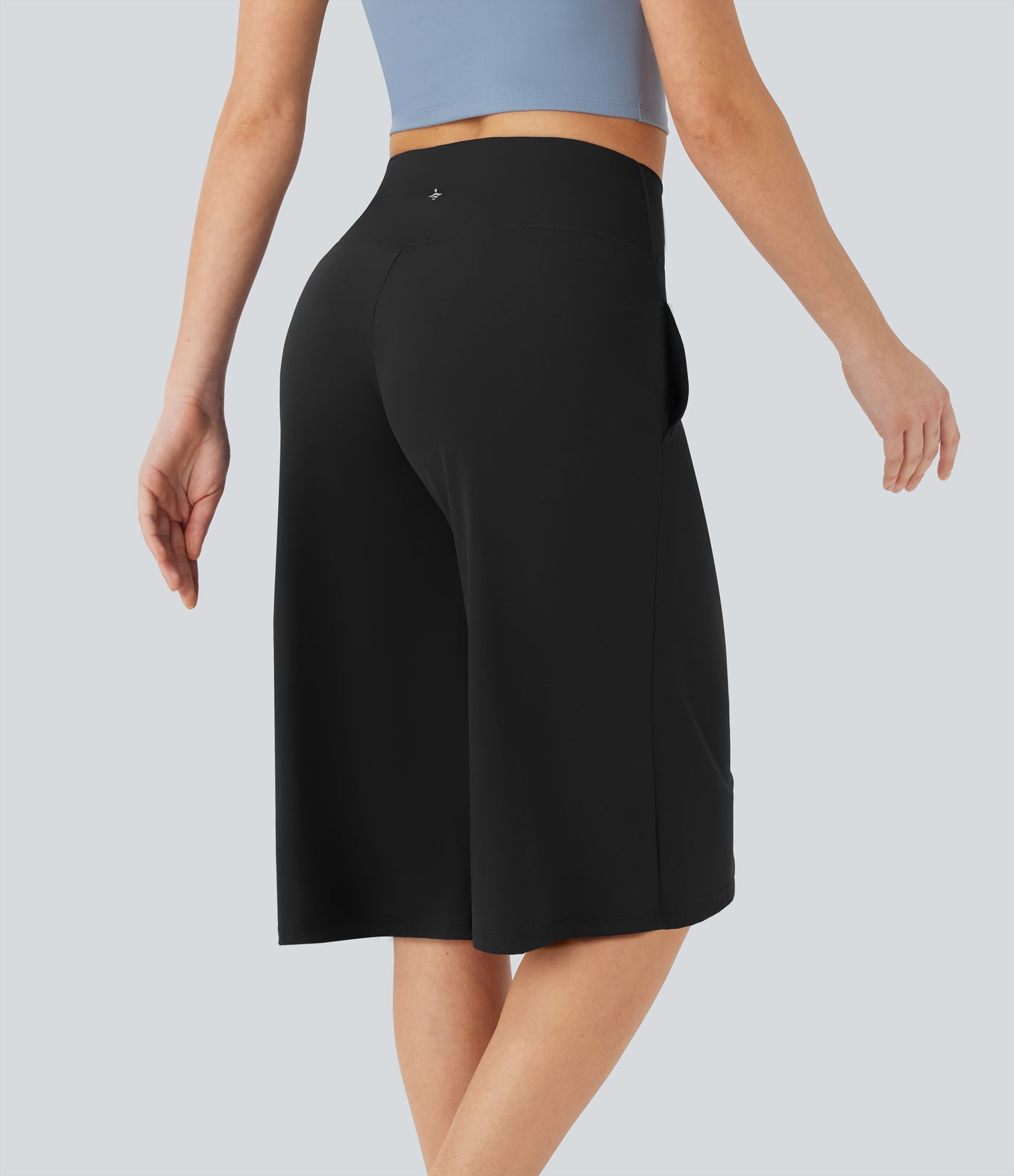 SoftlyZero™ Airy Crossover High Waisted Wide Leg Cool Touch Yoga Pedal Pusher Women Pants with Pockets