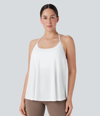 SoftlyZero™ Airy Halter Draped InstantCool Yoga Sports Top E-G Cups-UPF50+