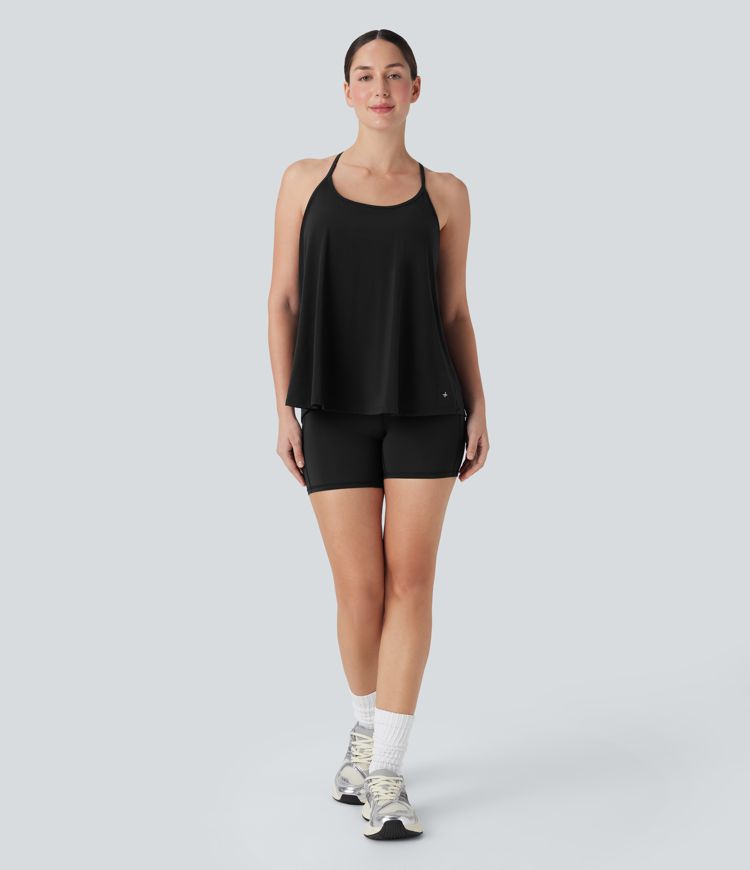 SoftlyZero™ Airy Halter Draped Cool Touch Yoga Sports Top D-F Cups-UPF50+