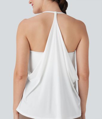 SoftlyZero™ Airy Halter Draped InstantCool Yoga Sports Top E-G Cups-UPF50+