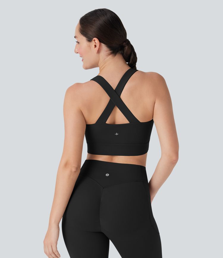 Medium Support Push Up Running Sports Bra