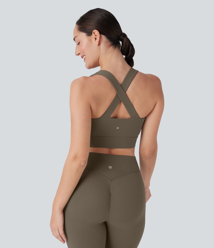 Soutien-gorge de sport push-up de support moyen pour la course