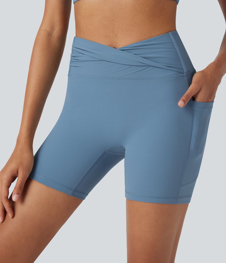 Short tailleur UltraSculpt™ Twisted taille haute de yoga 12,5 cm avec poches
