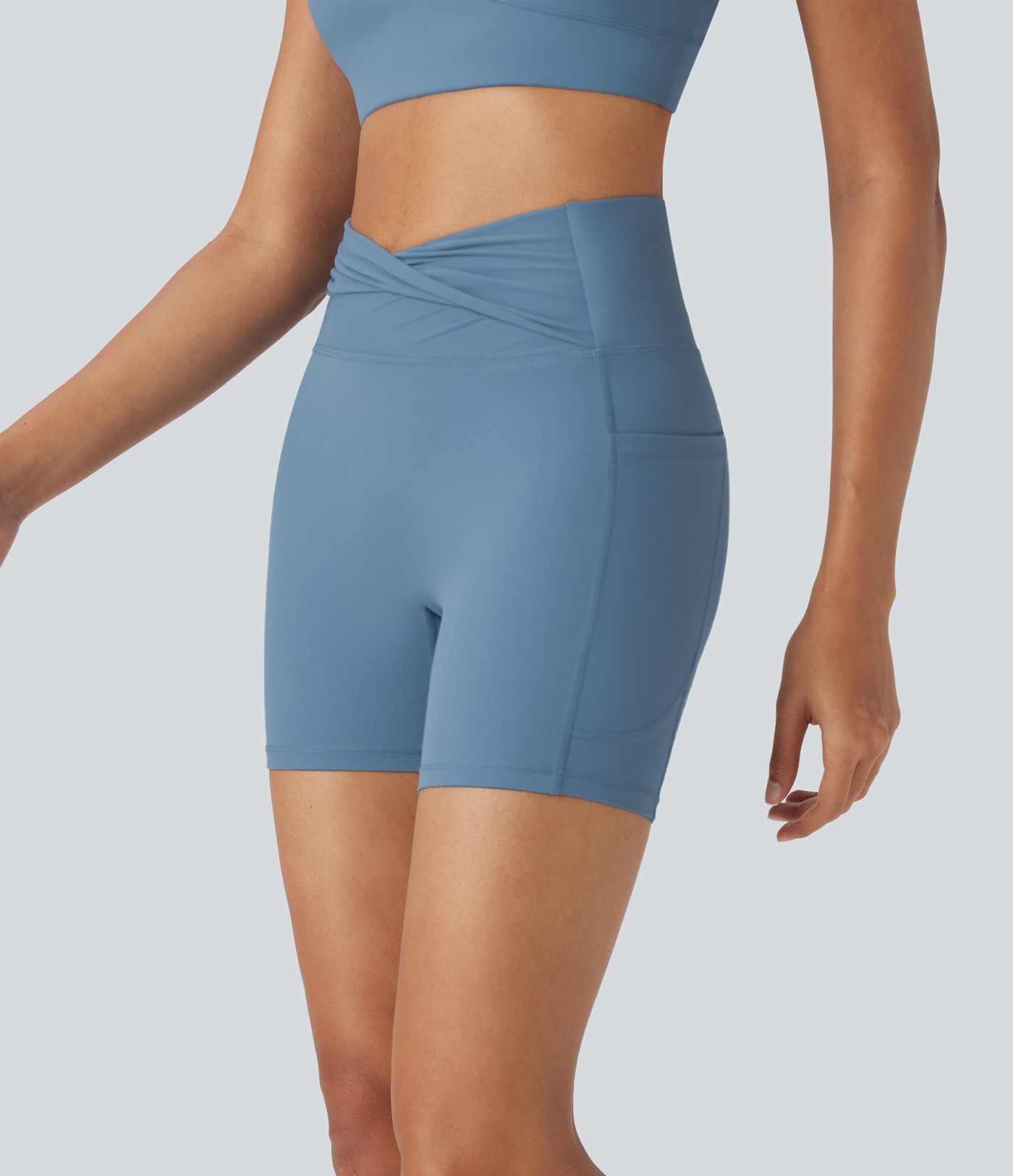 Short tailleur UltraSculpt™ Twisted taille haute de yoga 12,5 cm avec poches