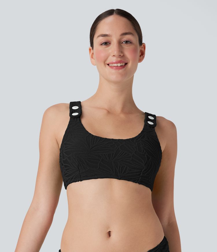 Adjustable Strap Texture Bikini Top Swimsuit Adjustable Strap Texture Bikini Top Swimsuit