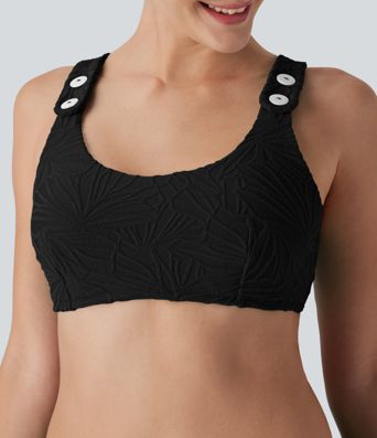 Adjustable Strap Texture Bikini Top Swimsuit Adjustable Strap Texture Bikini Top Swimsuit