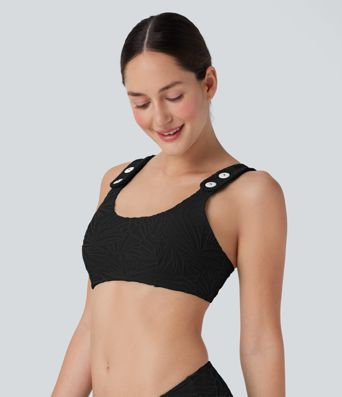 Adjustable Strap Texture Bikini Top Swimsuit Adjustable Strap Texture Bikini Top Swimsuit