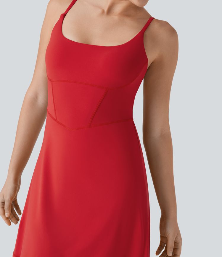 Softlyzero™ Plushkorsett, rückenfrei, 2-in-1, Mini-Freizeitkleid mit Seitentasche, längere Länge