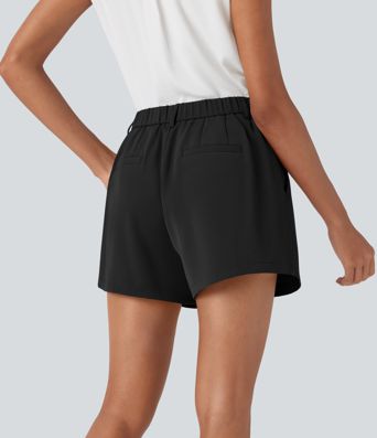 Mid Rise Work Shorts with Pockets