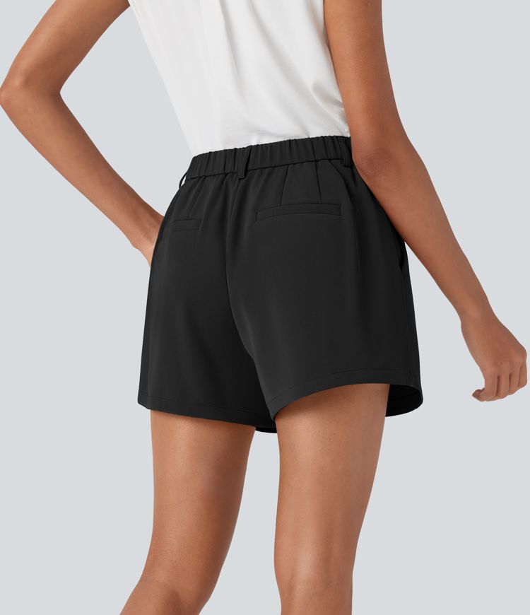 Mid Rise Work Shorts with Pockets