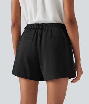 Mid Rise Work Shorts with Pockets