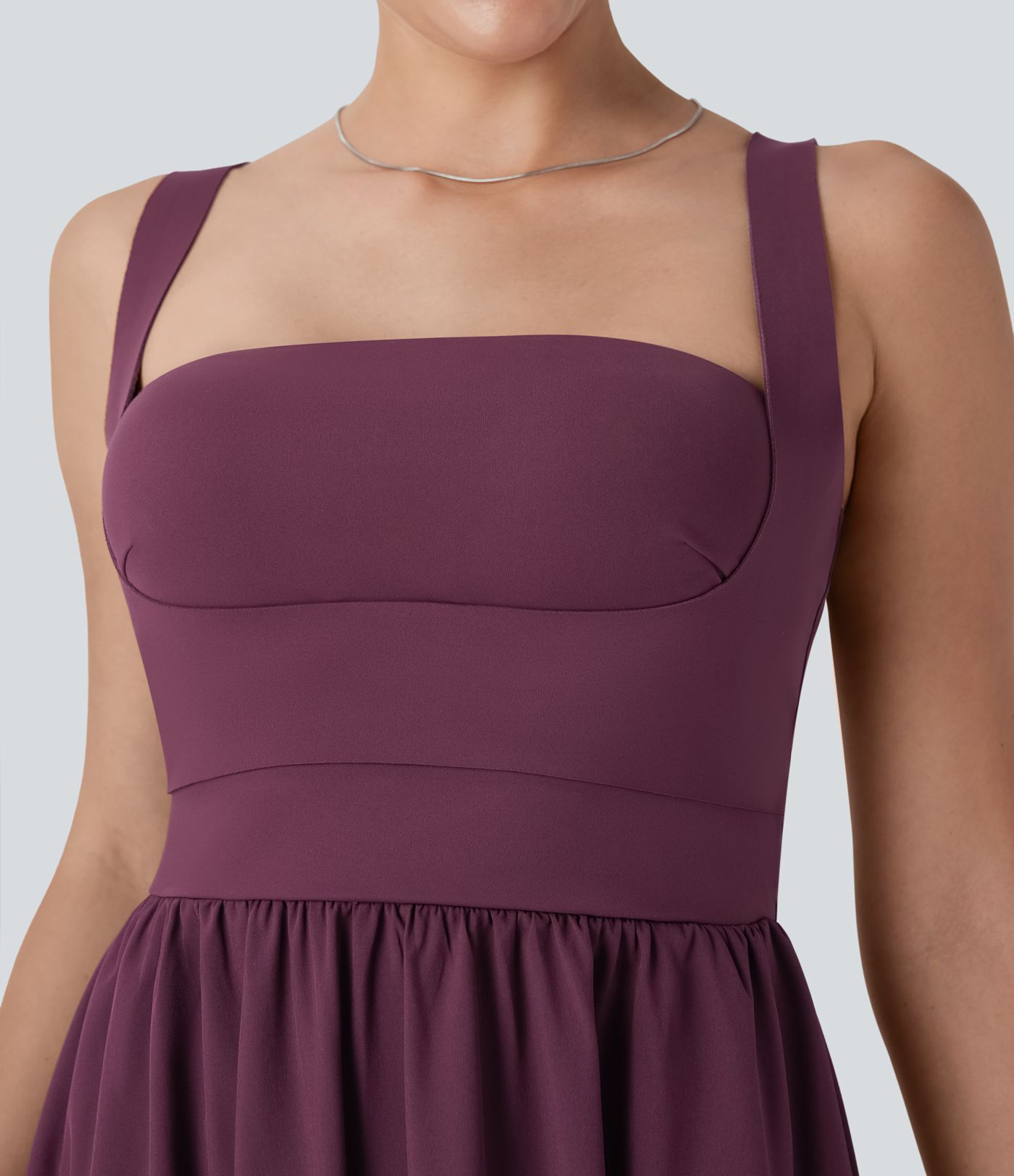 Breezeful™ Push Up Flowy Quick Dry Maxi Casual Dress with Pockets D-F Cups