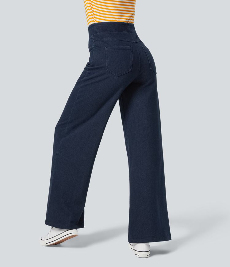 Halara Flex™ High Waisted Pockets Wide Leg Casual Jeans