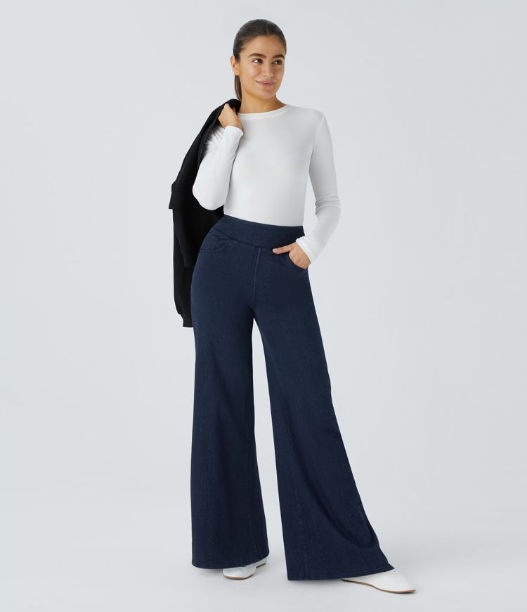 Halara Flex™ High Waisted Pockets Wide Leg Casual Jeans