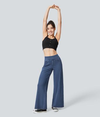 Halara Flex™ Denim Heat High Waisted Pockets Wide Leg Casual Jeans
