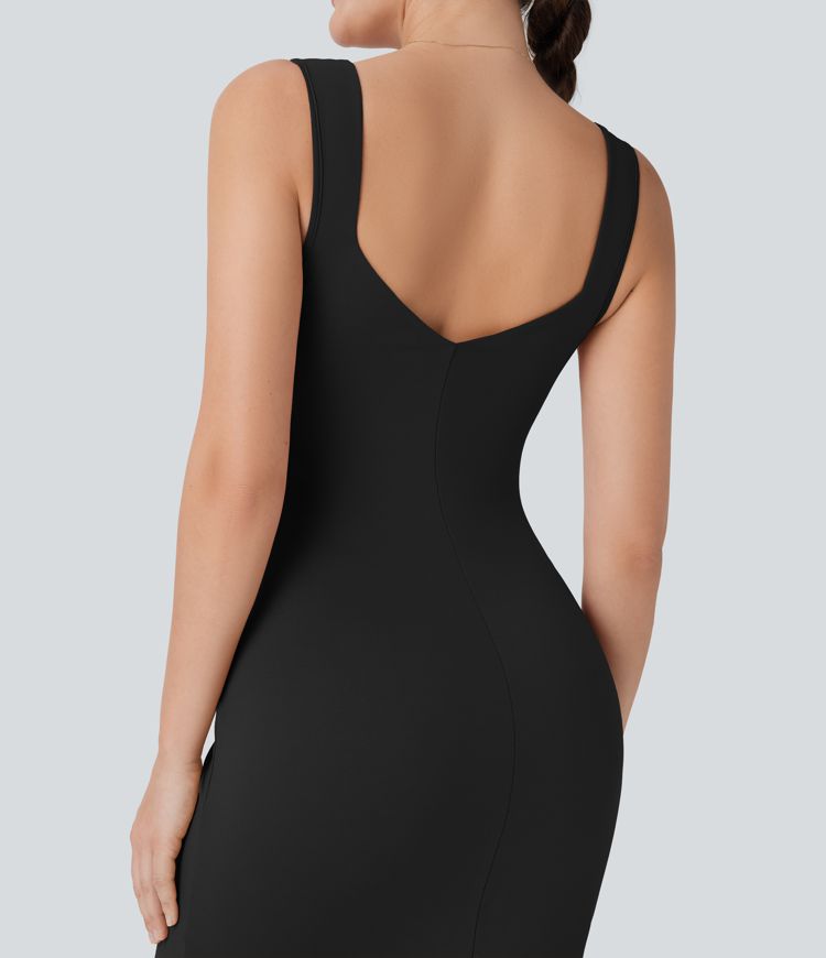 Robe décontractée mini moulante avec dos nu