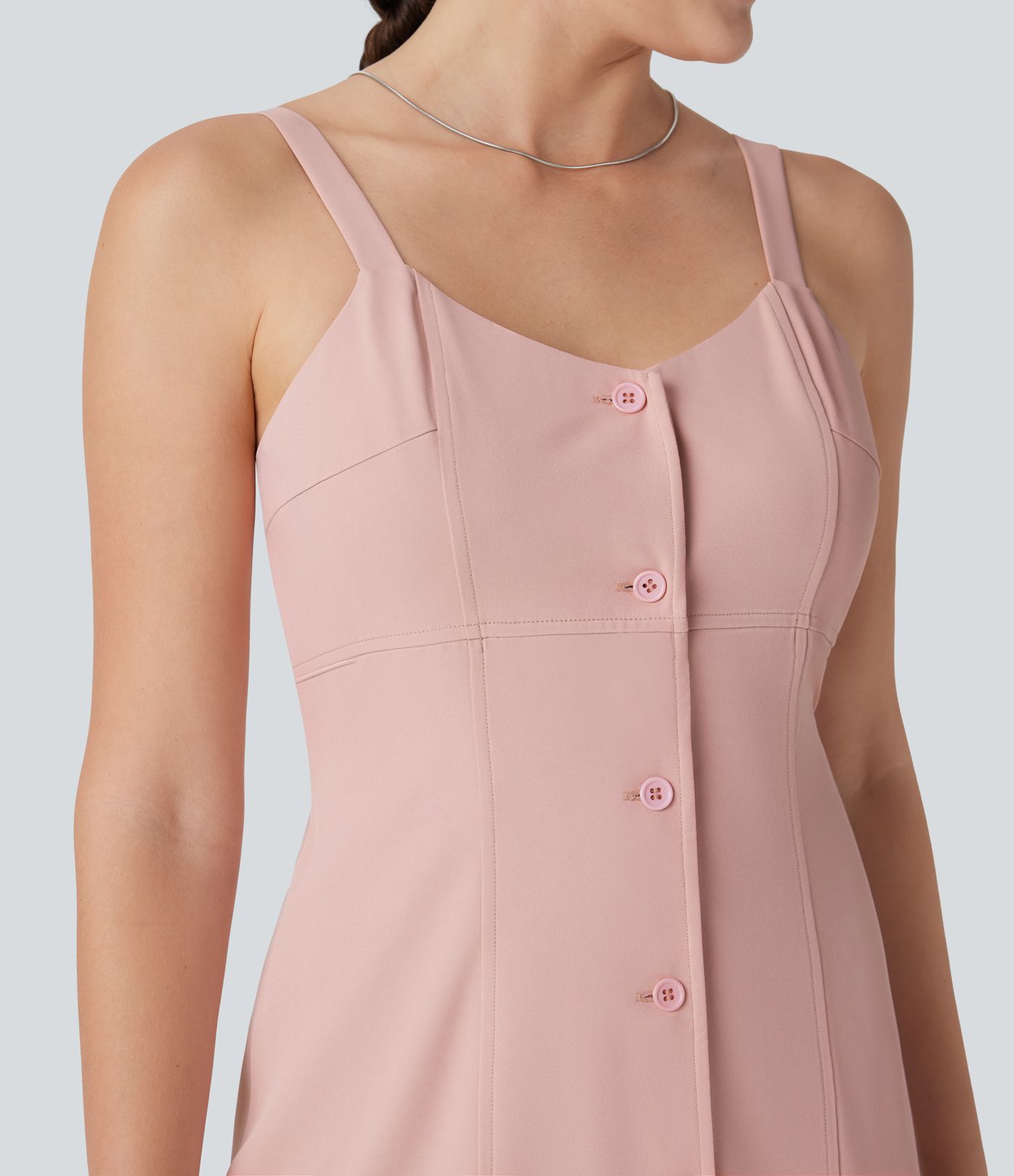 Minivestido casual con botones en la espalda