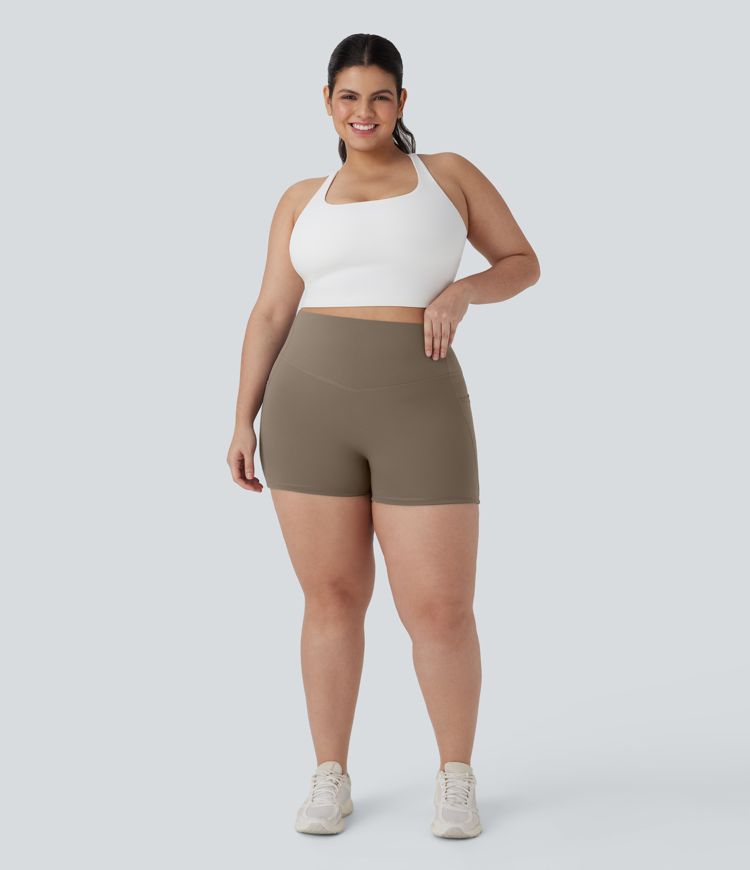 Plus Size Halara UltraSculpt™ High Waisted Tummy Control Training Biker Shorts 3'' with Pockets