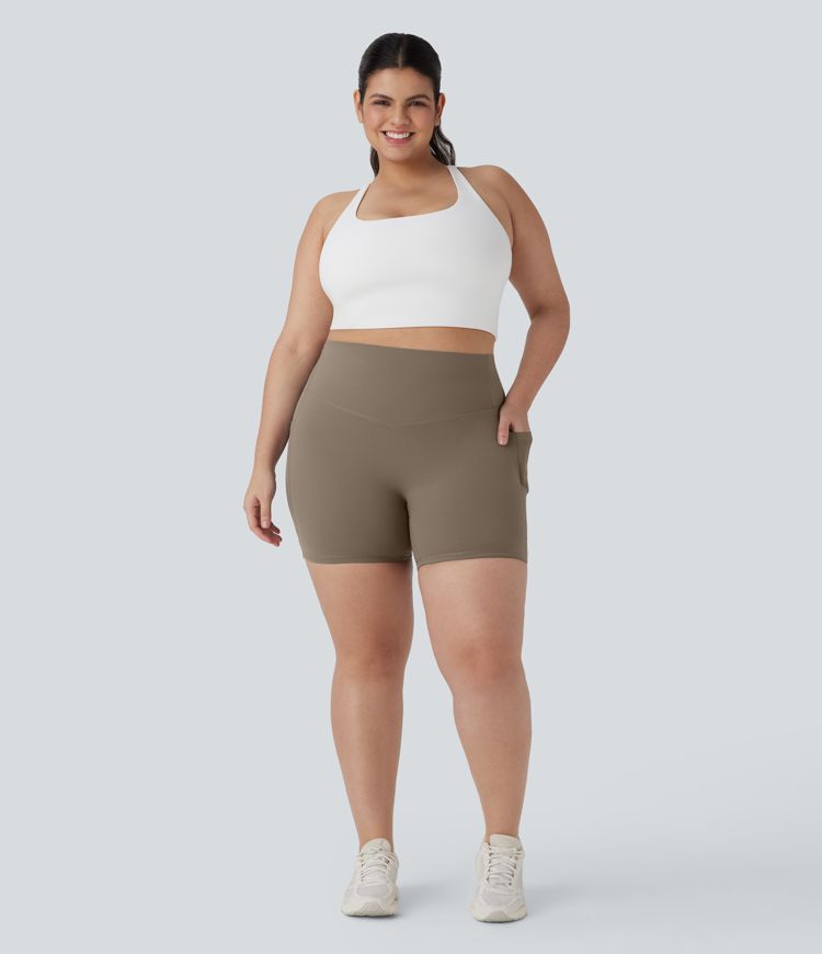 Plus Size Halara UltraSculpt™ High Waisted Tummy Control Shaping Training Biker Shorts 5'' with Pockets
