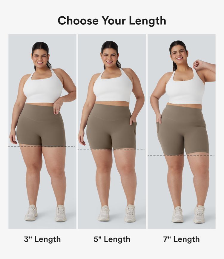 Plus Size Halara UltraSculpt™ SoCinched High Waisted Tummy Control Shaping Training Biker Shorts 5'' with Side Pockets