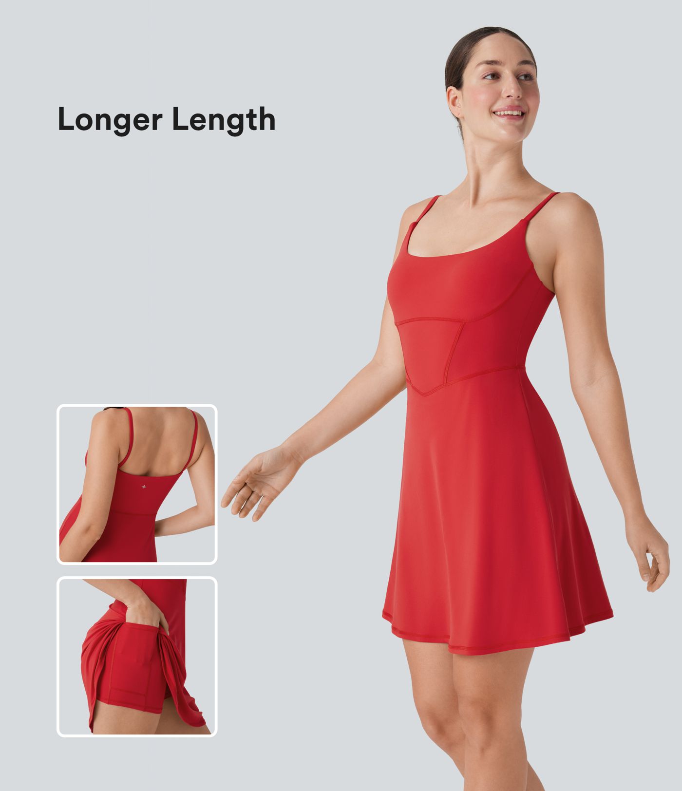 Softlyzero™ Plushkorsett, rückenfrei, 2-in-1, Mini-Freizeitkleid mit Seitentasche, längere Länge