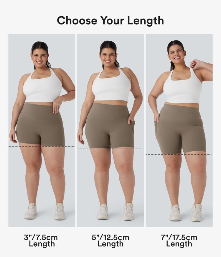 Halara UltraSculpt™ High Waisted Tummy Control Shaping Training Plus Size Biker Shorts 7'' with Pocket