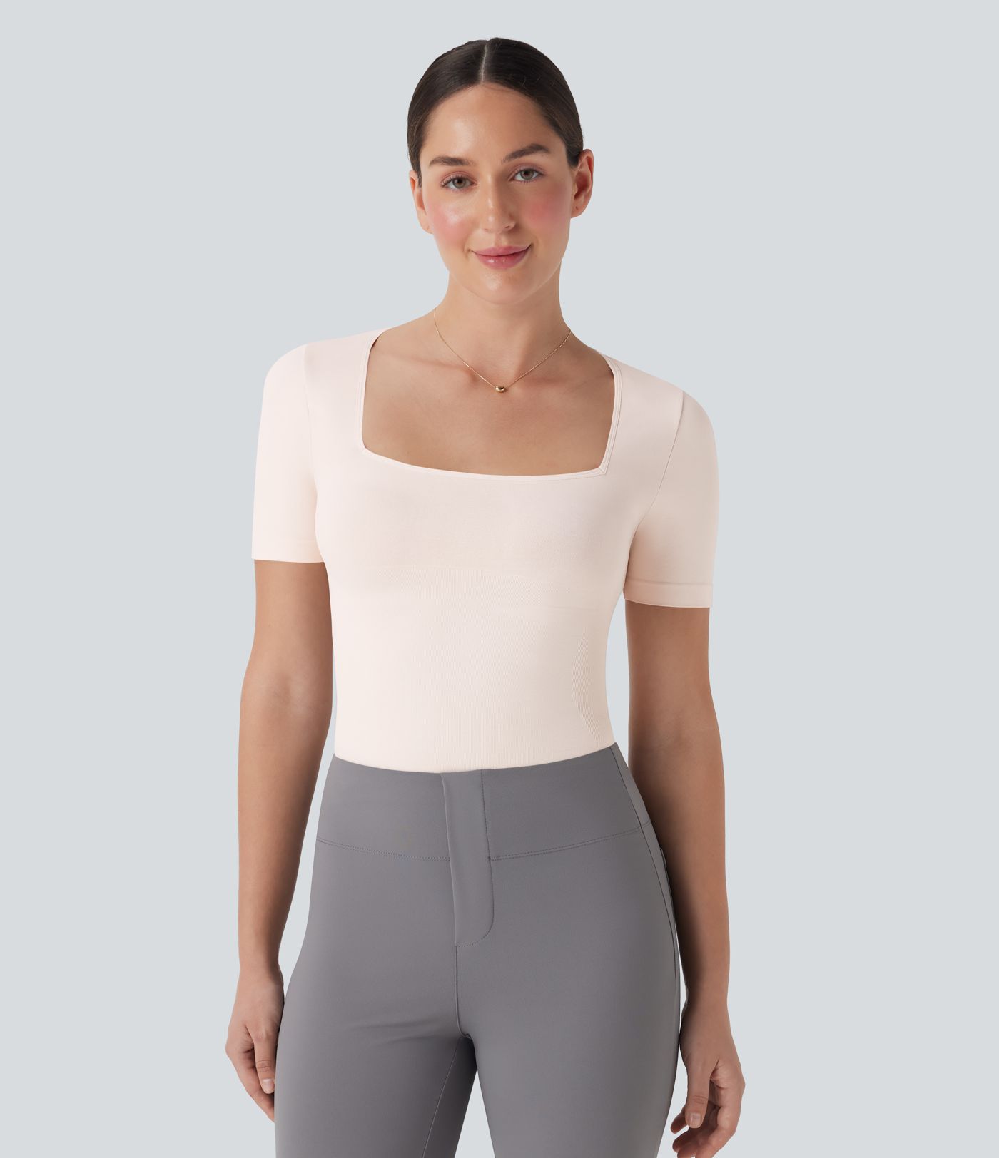 OneForm Seamless Flow Smoothing Square Neck Adjustable Leg Straps Work Bodysuit-Easy Peezy