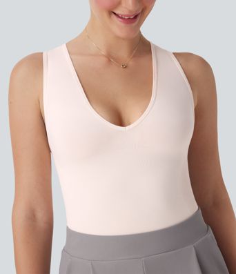 Varratmentes V-nyakú ujjatlan alakformáló body - Könnyű Kiadás