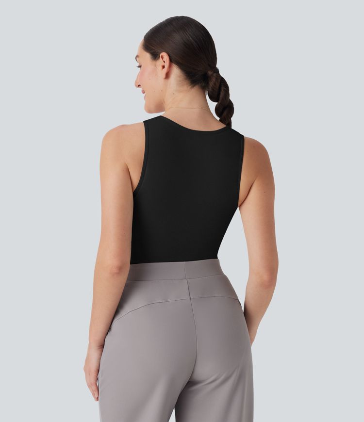 Seamless Flow V Neck Sleeveless Work Shapewear Bodysuit-Easy Peezy Edition