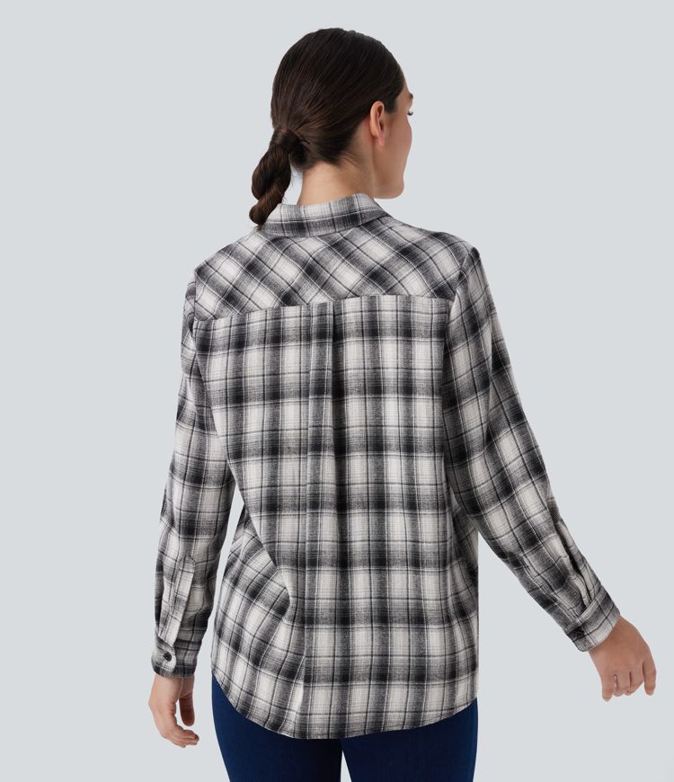 Long Sleeve Plaid Casual Shirt