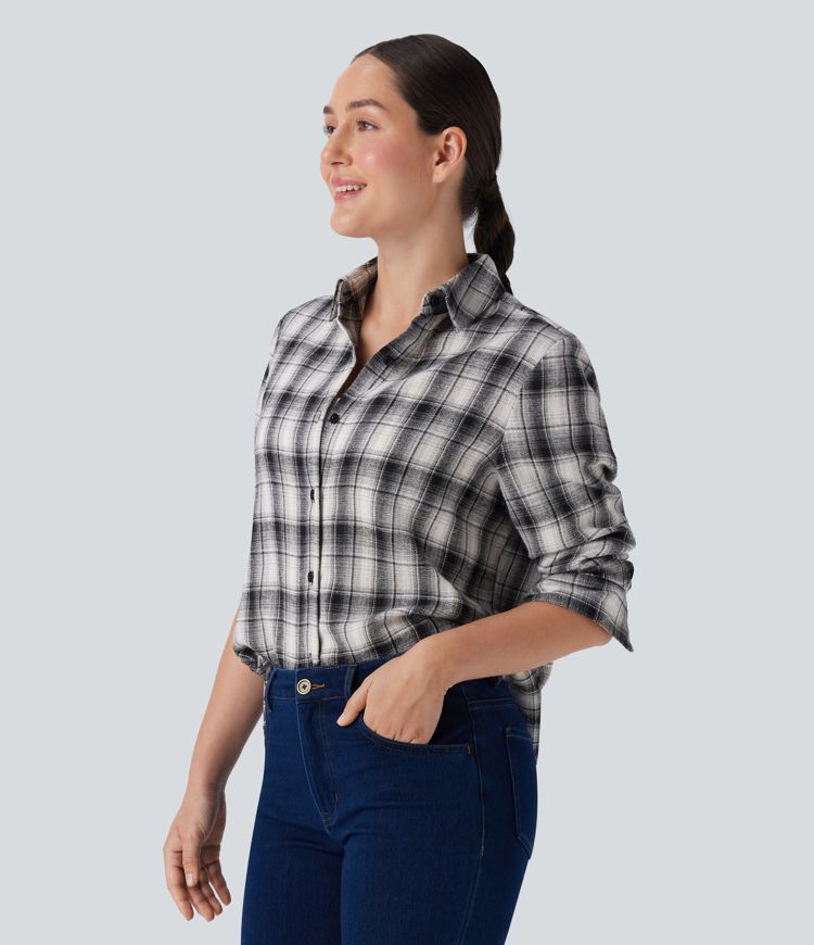 Long Sleeve Plaid Casual Shirt