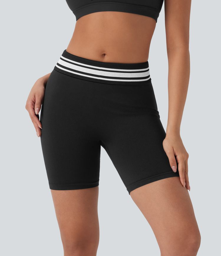 Short cycliste taille haute color block repliable sans couture OneForm Seamless Flow Short cycliste taille haute color block repliable sans couture OneForm Seamless Flow