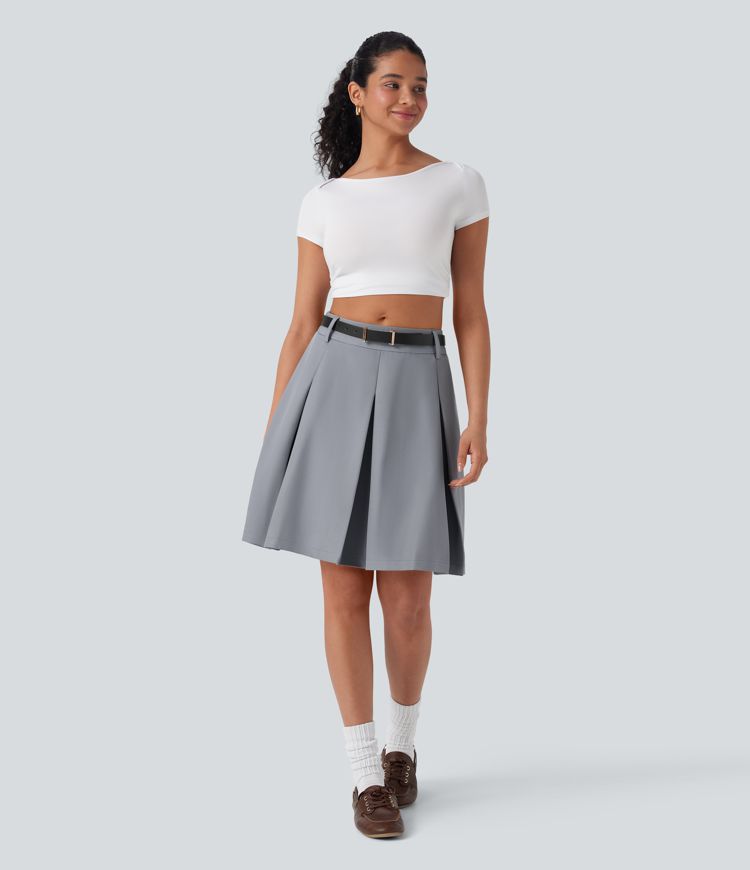 Mid Rise A-Line Mini Casual Skirt