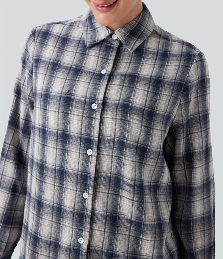 Long Sleeve Plaid Casual Shirt