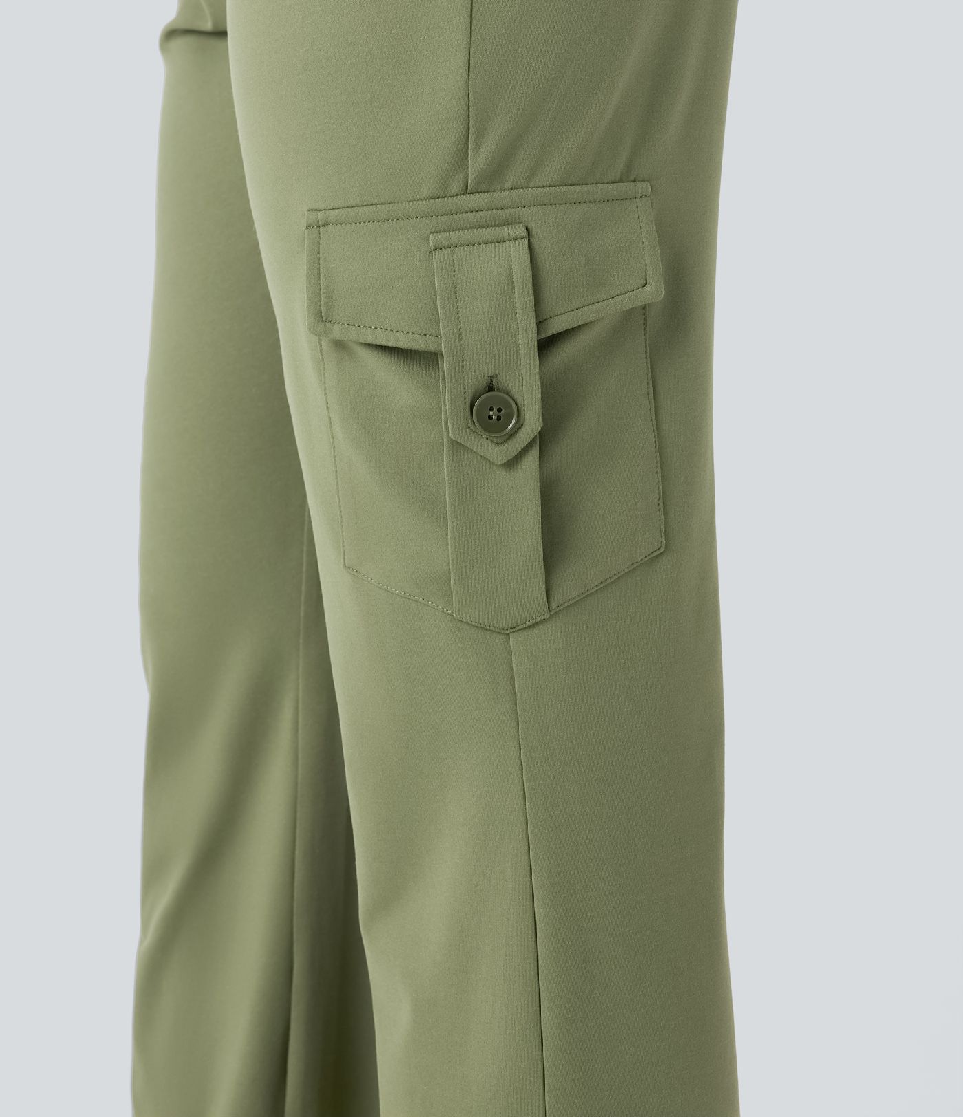 Low Rise Drawstring Casual Bootcut Cargo Pants with Pockets