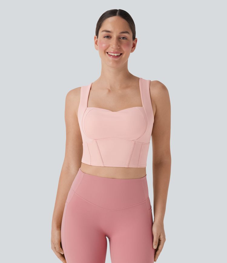 Sweetheart Neck Cropped Yoga Sports Top