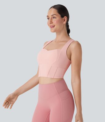 Sweetheart Neck Cropped Yoga Sports Top