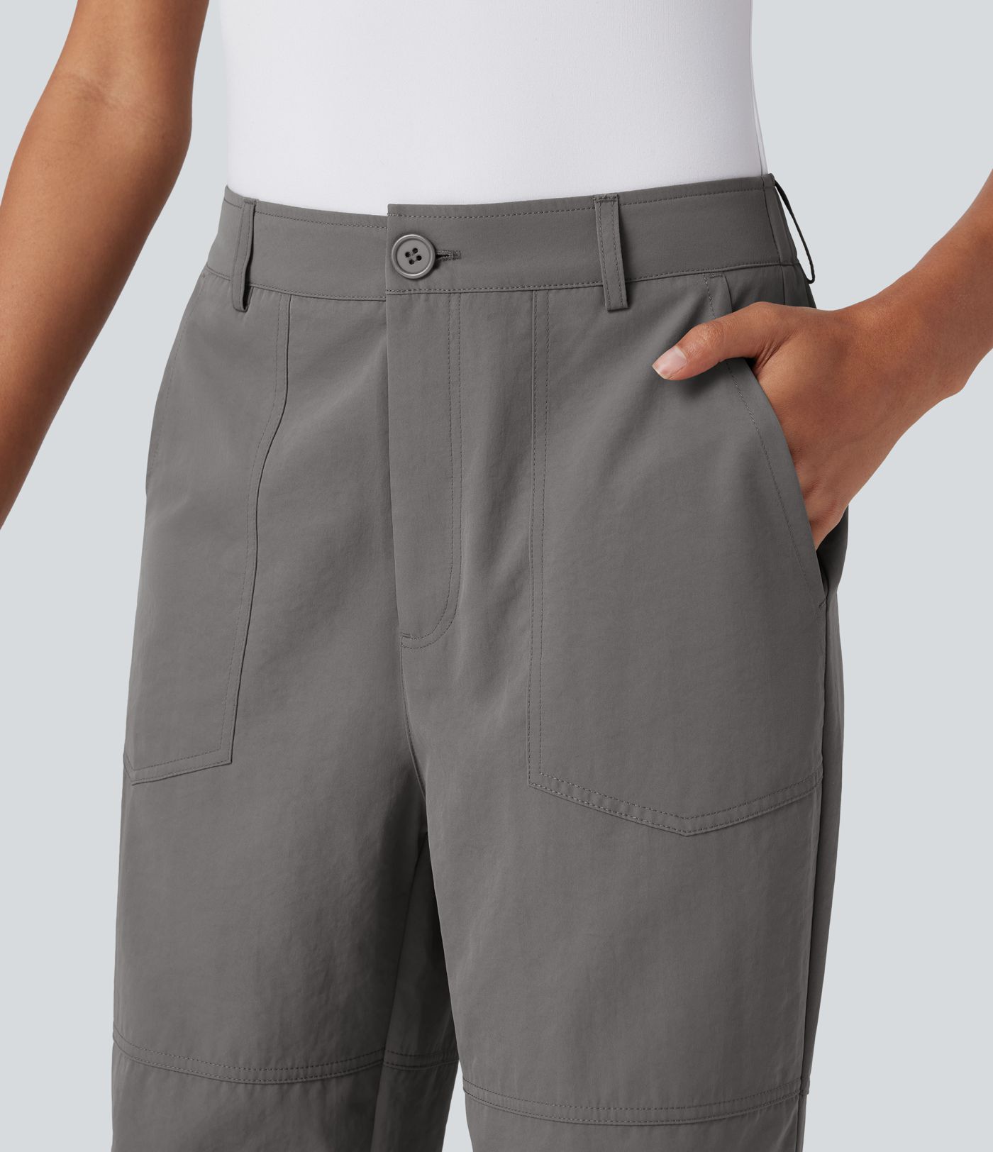 Mid Rise Casual Cargo Pants with Pockets