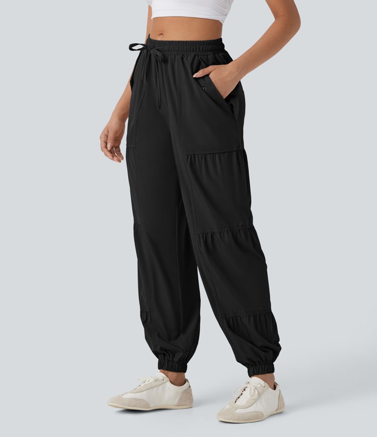 Mid Rise Drawstring Quick Dry Casual Joggers with Pockets